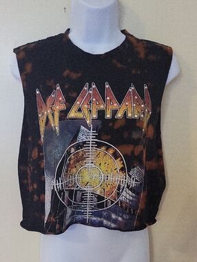 Girl Black & Orange Tie-Dye Graphic Muscle Tee